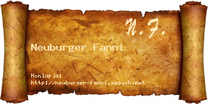 Neuburger Fanni névjegykártya